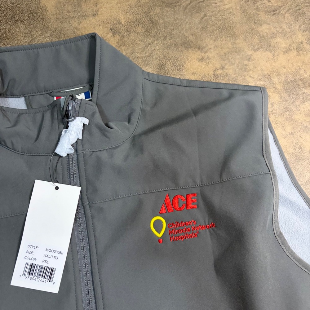 Clique Softshell Vest Mens XXL Gray Ace Hardware Childrens Miracle Network